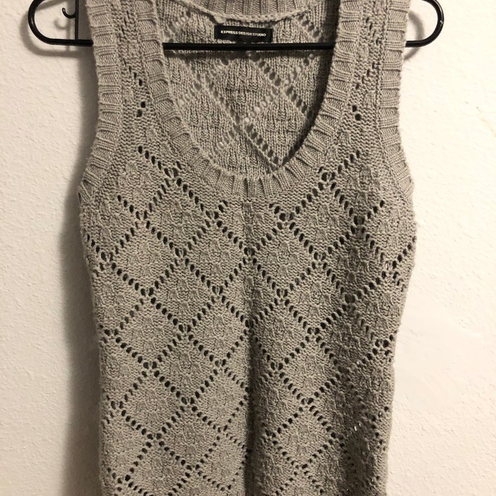 Express grey knitted vest top, never worn